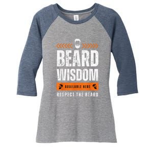 Funny Beard Man Gift Tee Beard Wisdom Available Here Women's Tri-Blend 3/4-Sleeve Raglan Shirt