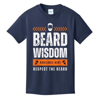 Funny Beard Man Gift Tee Beard Wisdom Available Here Kids T-Shirt