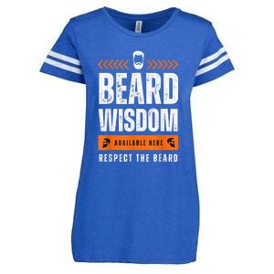 Funny Beard Man Gift Tee Beard Wisdom Available Here Enza Ladies Jersey Football T-Shirt