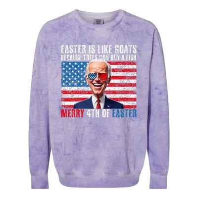 Funny Biden Merry 4th Of Easter Sarcastic Design Colorblast Crewneck Sweatshirt