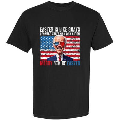 Funny Biden Merry 4th Of Easter Sarcastic Design Garment-Dyed Heavyweight T-Shirt