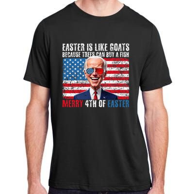 Funny Biden Merry 4th Of Easter Sarcastic Design Adult ChromaSoft Performance T-Shirt