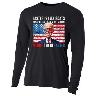 Funny Biden Merry 4th Of Easter Sarcastic Design Cooling Performance Long Sleeve Crew