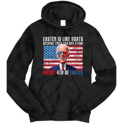 Funny Biden Merry 4th Of Easter Sarcastic Design Tie Dye Hoodie