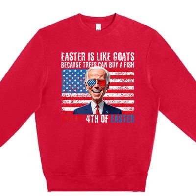 Funny Biden Merry 4th Of Easter Sarcastic Design Premium Crewneck Sweatshirt