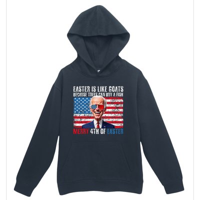 Funny Biden Merry 4th Of Easter Sarcastic Design Urban Pullover Hoodie