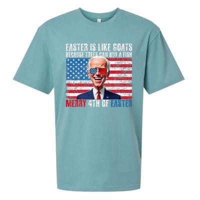 Funny Biden Merry 4th Of Easter Sarcastic Design Sueded Cloud Jersey T-Shirt