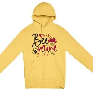 Funny Bee Mine Valentine’s Day Graphic Great Gift Premium Pullover Hoodie