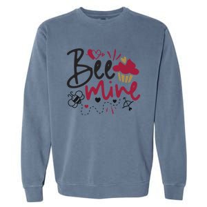 Funny Bee Mine Valentine’s Day Graphic Great Gift Garment-Dyed Sweatshirt