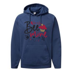 Funny Bee Mine Valentine’s Day Graphic Great Gift Performance Fleece Hoodie