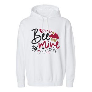 Funny Bee Mine Valentine’s Day Graphic Great Gift Garment-Dyed Fleece Hoodie