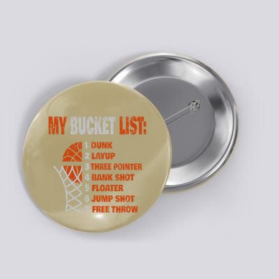 Funny Basketball My Bucket List Basketball Player Button