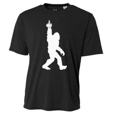 Funny Bigfoot Middle Finger For Squatch Believers Cooling Performance Crew T-Shirt