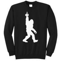 Funny Bigfoot Middle Finger For Squatch Believers Tall Sweatshirt