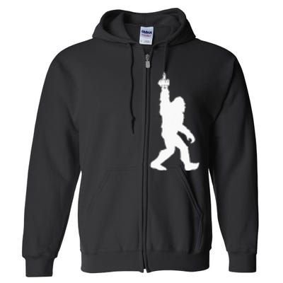 Funny Bigfoot Middle Finger For Squatch Believers Full Zip Hoodie