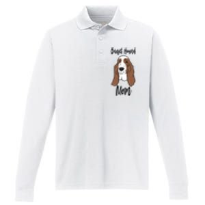 Funny Basset Mom Gift Performance Long Sleeve Polo