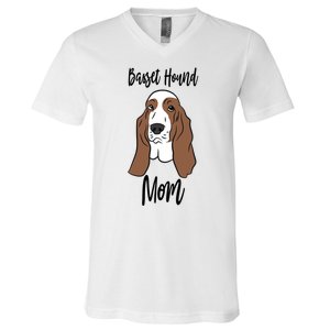 Funny Basset Mom Gift V-Neck T-Shirt