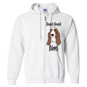 Funny Basset Mom Gift Full Zip Hoodie