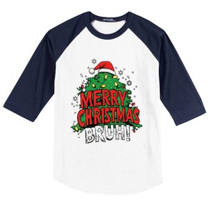 Funny Bruh Meme Saying Bro Christmas Greeting Baseball Sleeve Shirt