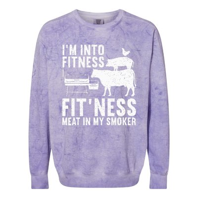 Funny Bbq Meat Smoking Art For Barbeque Griller Colorblast Crewneck Sweatshirt