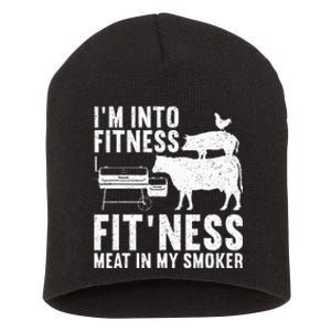 Funny Bbq Meat Smoking Art For Barbeque Griller Short Acrylic Beanie