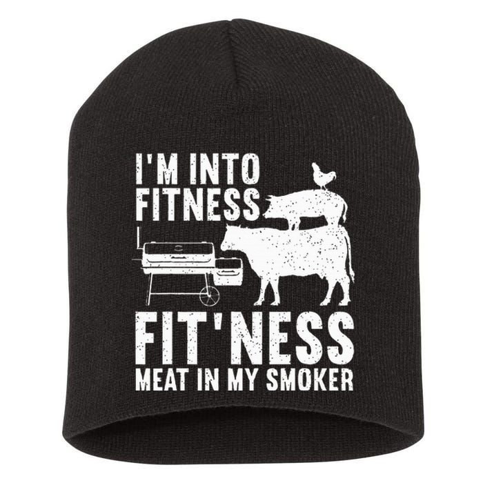 Funny Bbq Meat Smoking Art For Barbeque Griller Short Acrylic Beanie