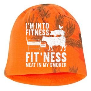 Funny Bbq Meat Smoking Art For Barbeque Griller Kati - Camo Knit Beanie