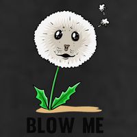 Funny Blow Me Seal Face Dandelion Meme 7 Panel Mesh Trucker Snapback Hat