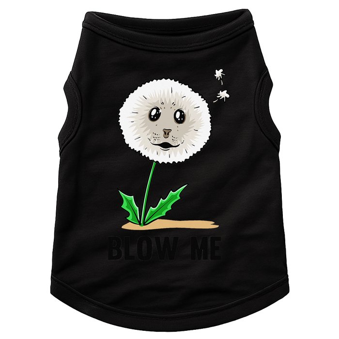 Funny Blow Me Seal Face Dandelion Meme Doggie Tank