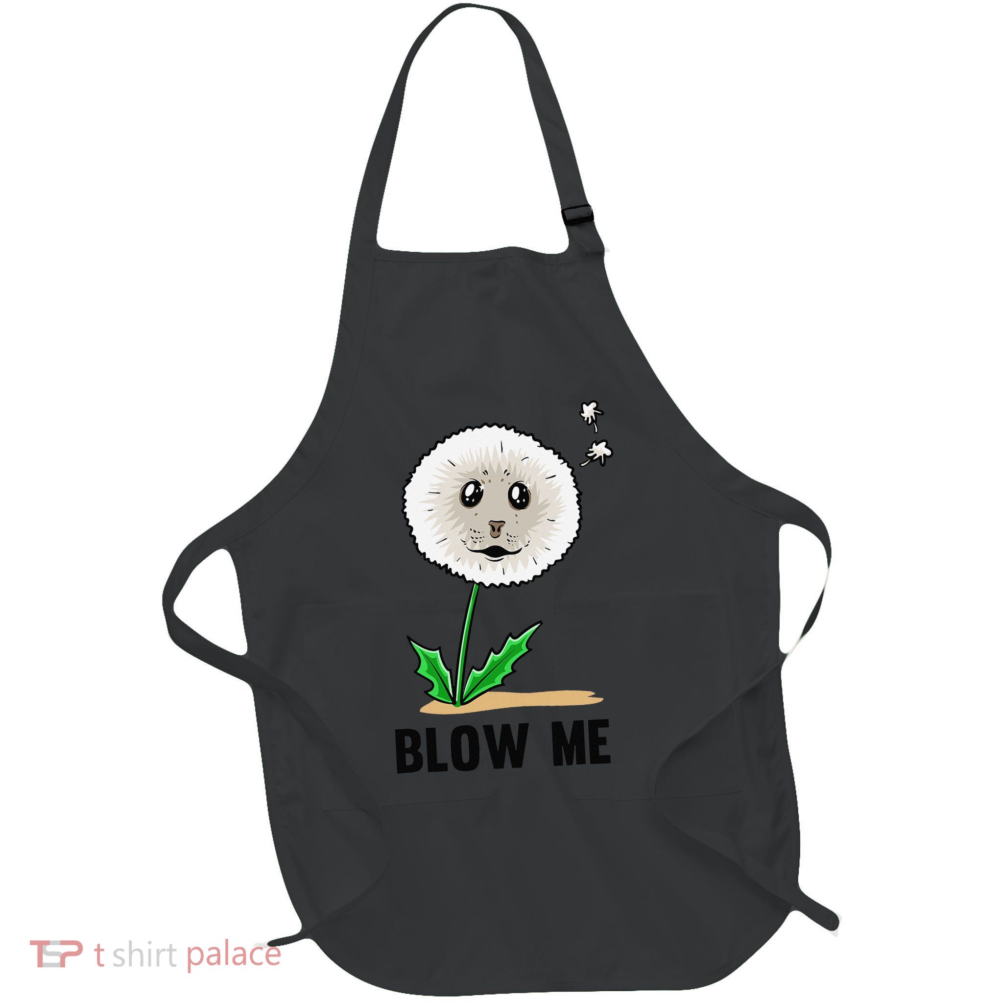 Funny Blow Me Seal Face Dandelion Meme Apron