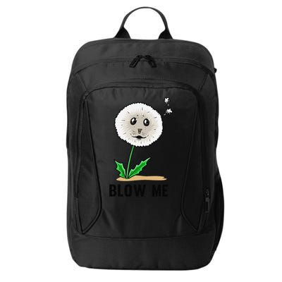 Funny Blow Me Seal Face Dandelion Meme City Backpack