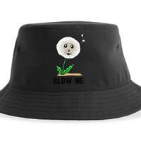 Funny Blow Me Seal Face Dandelion Meme Sustainable Bucket Hat