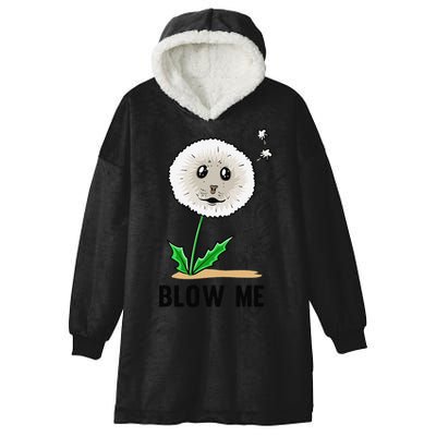 Funny Blow Me Seal Face Dandelion Meme Hooded Wearable Blanket