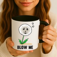 Funny Blow Me Seal Face Dandelion Meme Mug