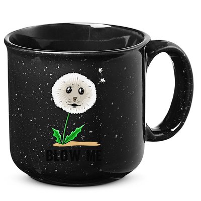 Funny Blow Me Seal Face Dandelion Meme 15oz Campfire Ceramic Mug