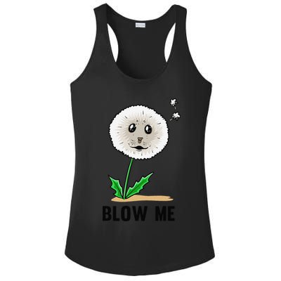 Funny Blow Me Seal Face Dandelion Meme Ladies PosiCharge Competitor Racerback Tank