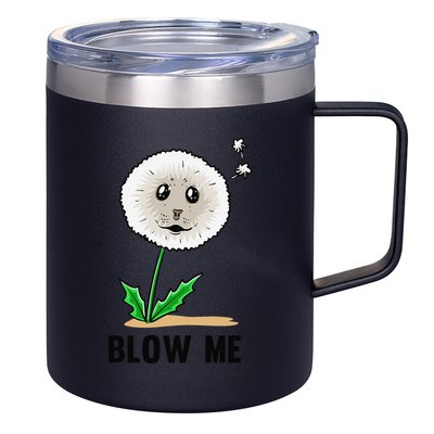 Funny Blow Me Seal Face Dandelion Meme 12oz Stainless Steel Coffee Mug