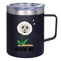 Funny Blow Me Seal Face Dandelion Meme 12oz Stainless Steel Coffee Mug
