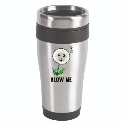 Funny Blow Me Seal Face Dandelion Meme 16oz Travel Tumbler