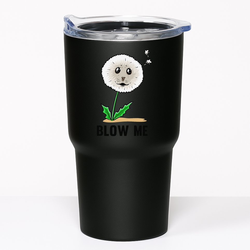 Funny Blow Me Seal Face Dandelion Meme Tumbler