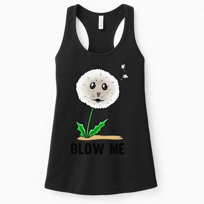 Funny Blow Me Seal Face Dandelion Meme Womens Tank Top