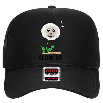 Funny Blow Me Seal Face Dandelion Meme Trucker Hat