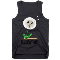Funny Blow Me Seal Face Dandelion Meme Tank Top