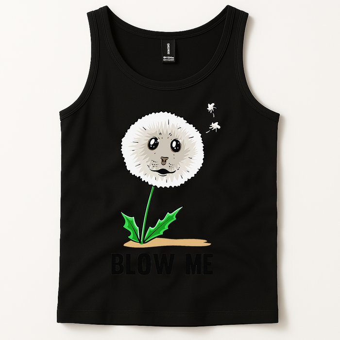 Funny Blow Me Seal Face Dandelion Meme Tank Top