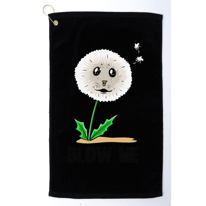Funny Blow Me Seal Face Dandelion Meme Golf Towel
