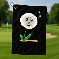 Funny Blow Me Seal Face Dandelion Meme Golf Towel