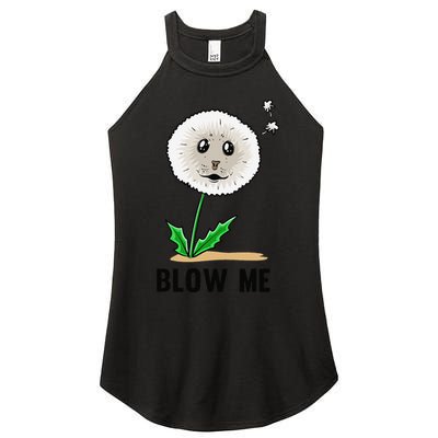 Funny Blow Me Seal Face Dandelion Meme Women's Perfect Tri Rocker Tank