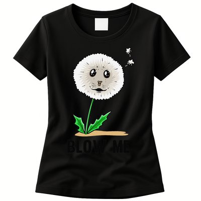 Funny Blow Me Seal Face Dandelion Meme Womens T-Shirt