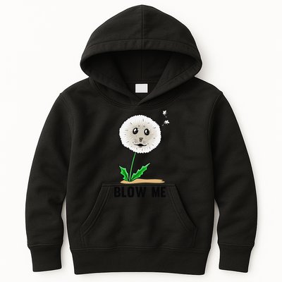 Funny Blow Me Seal Face Dandelion Meme Kids Hoodie