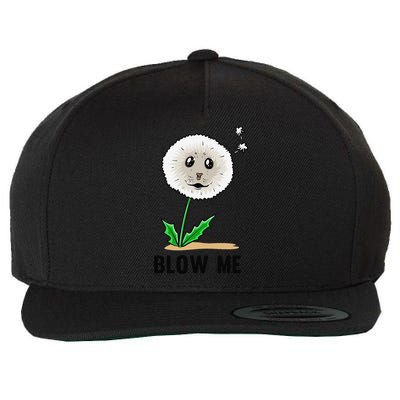 Funny Blow Me Seal Face Dandelion Meme Wool Snapback Cap